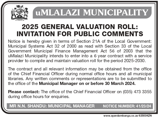 EXTRACT OF THE ADVERT 